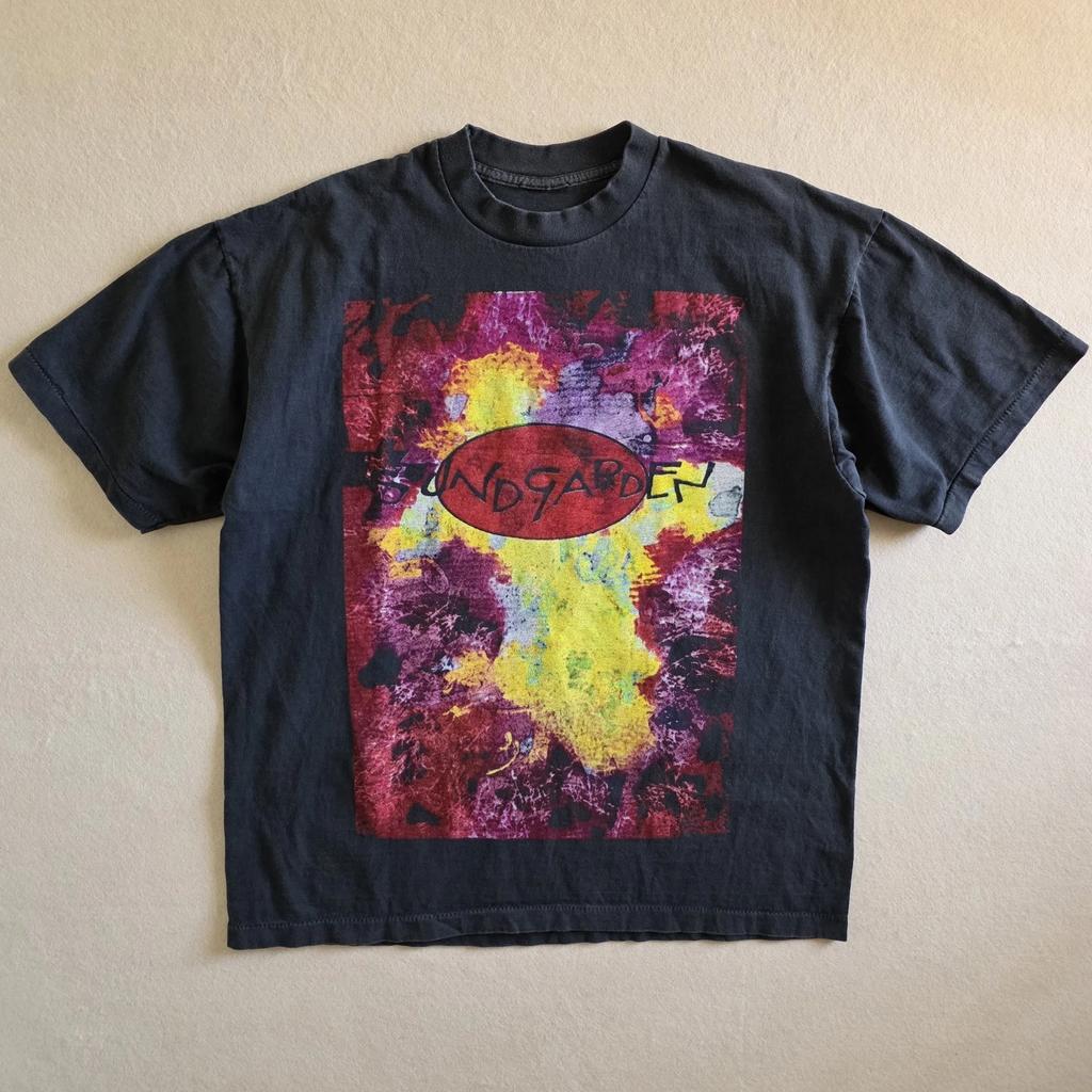 Soundgarden Superunknown European Tour '94 Print Tshirt Tee Faded Black XL