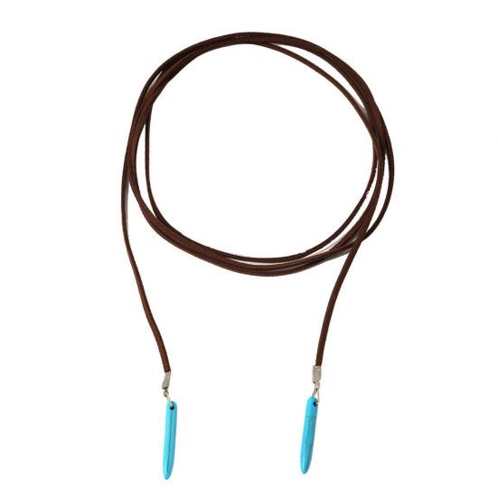 Бирюзовая регулируемая замшевая веревка, женское ожерелье, подвеска в богемном стиле, серьги-крючки, ювелирные аксессуары