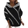 Women's Shiny Sequin Hooded Sweatshirt Long Sleeve Casual Bling Sparkly Striped Color Block Pullover