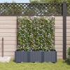 Garden Planter Set 3 pcs Grey 120 x 40 x 143 cm Plastic