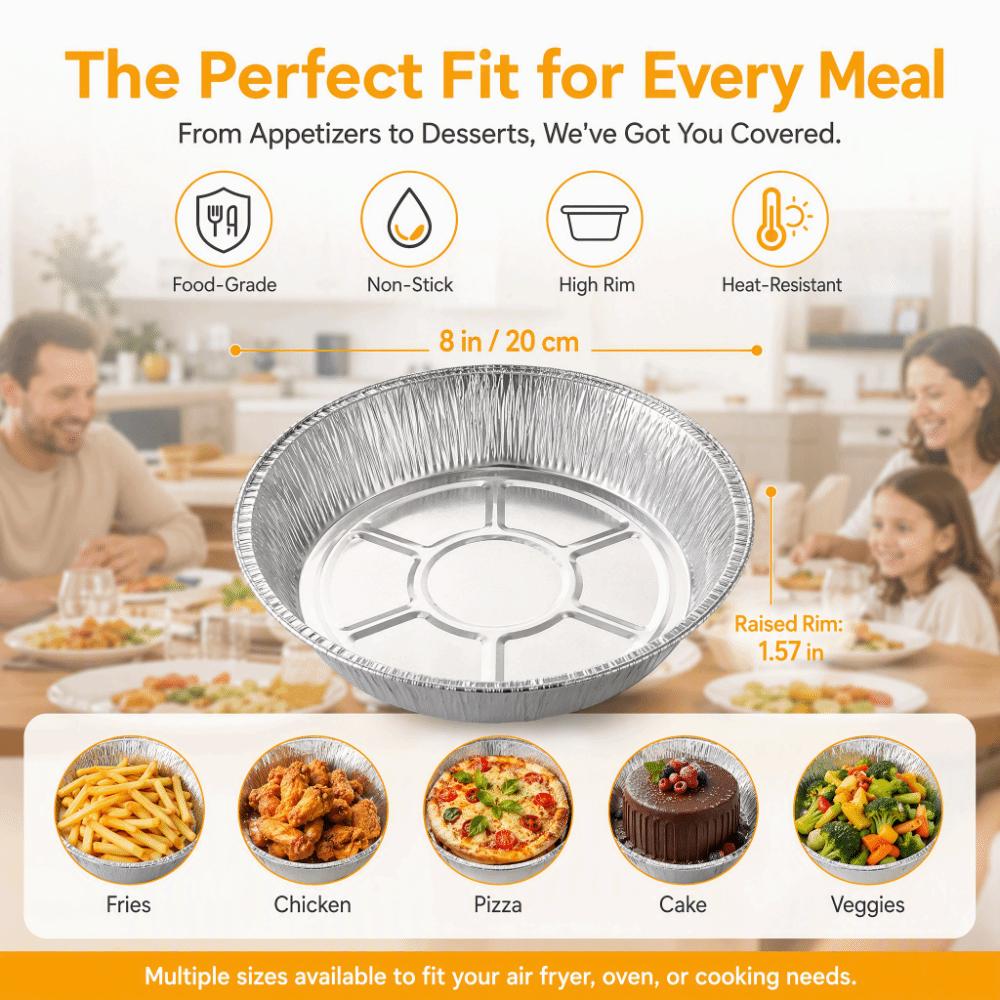 20PCS Aluminum Foil Air Fryer Foil Baking Pan Food Grade Air Fryer Cooking Container Baking Cooking