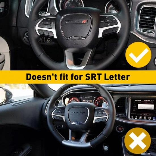 Steering Wheel Trim For Cover Dodge Charger Challenger 2015+ Durango Accessories