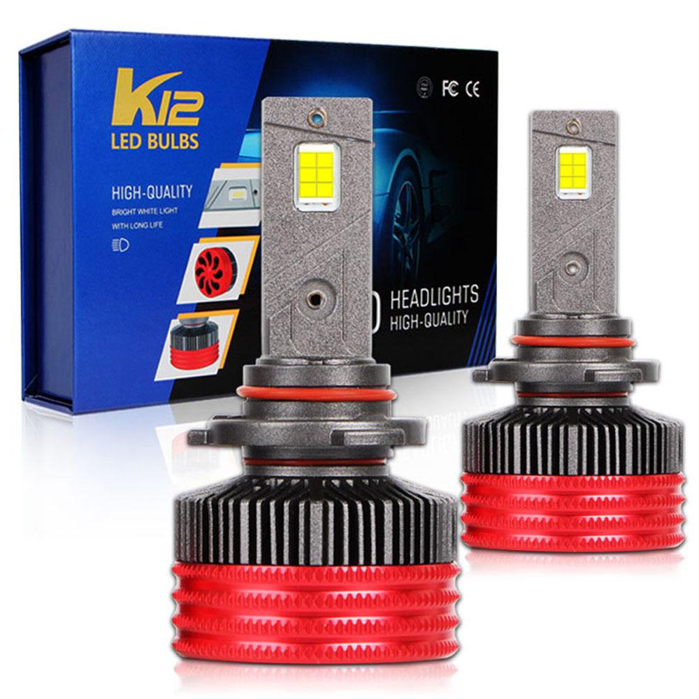2X K12 Super Bright Car LED Headlight Bulbs H4 H7 LED CANBUS H11 9005 9006 Auto Lamps 150W 6000K White H13 Canbus Car Turbo Fan