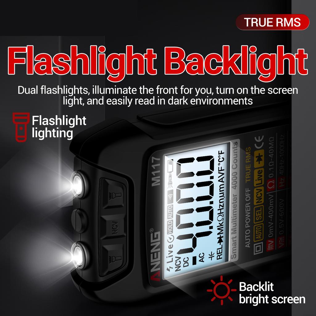 Мультиметр ANENG M117 Smart Digital 4000 Counts ACDC Voltage Current Meter Professional
