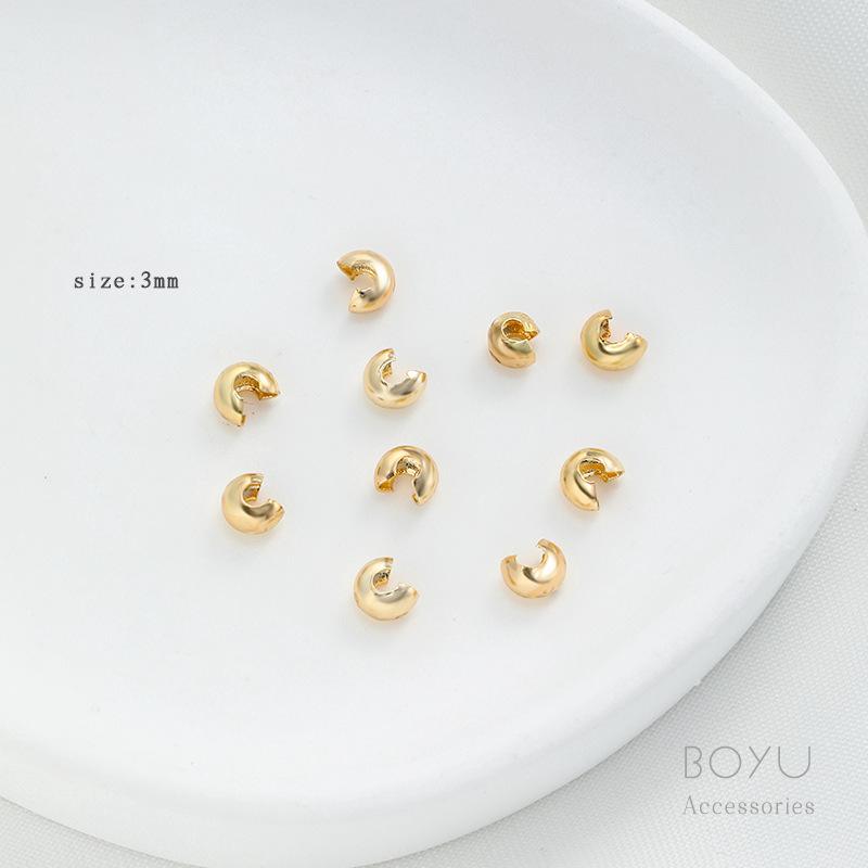 Застежка-зажим с позиционированием из 14-каратного золота для DIY жемчужного ожерелья - Защищающая цветная наконечник для бусин