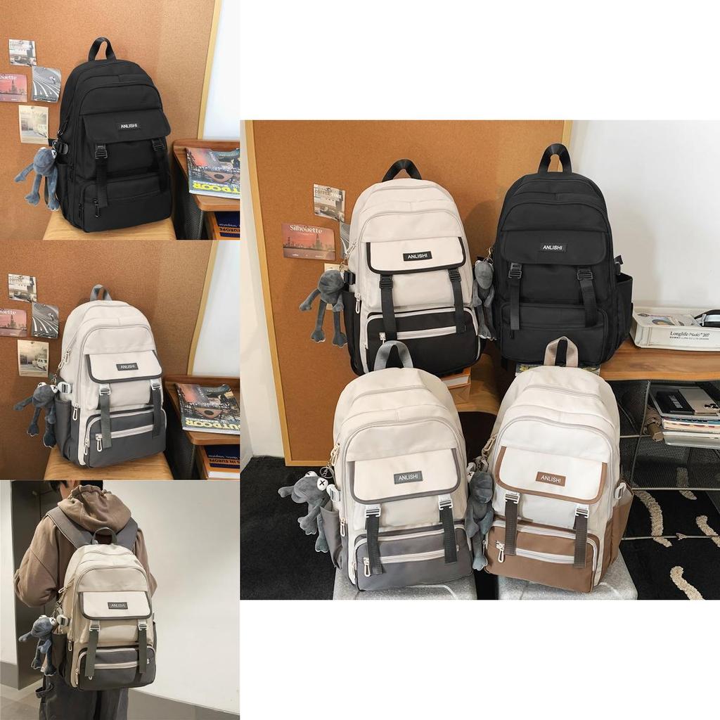 Modern Casual Backpack With Bold Letter Pattern And Padded Shoulder Straps For School Use