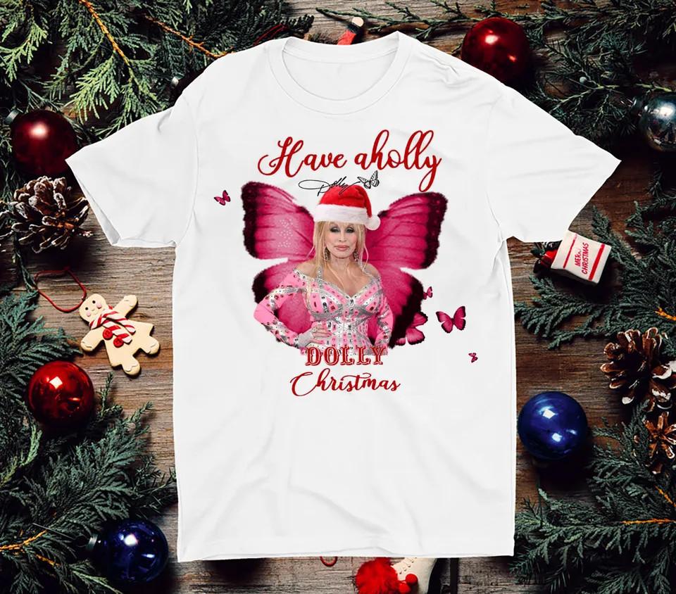 Rare Have A Holly Dolly Parton Christmas T Shirt Gift Unisex Unisex T-Shirt