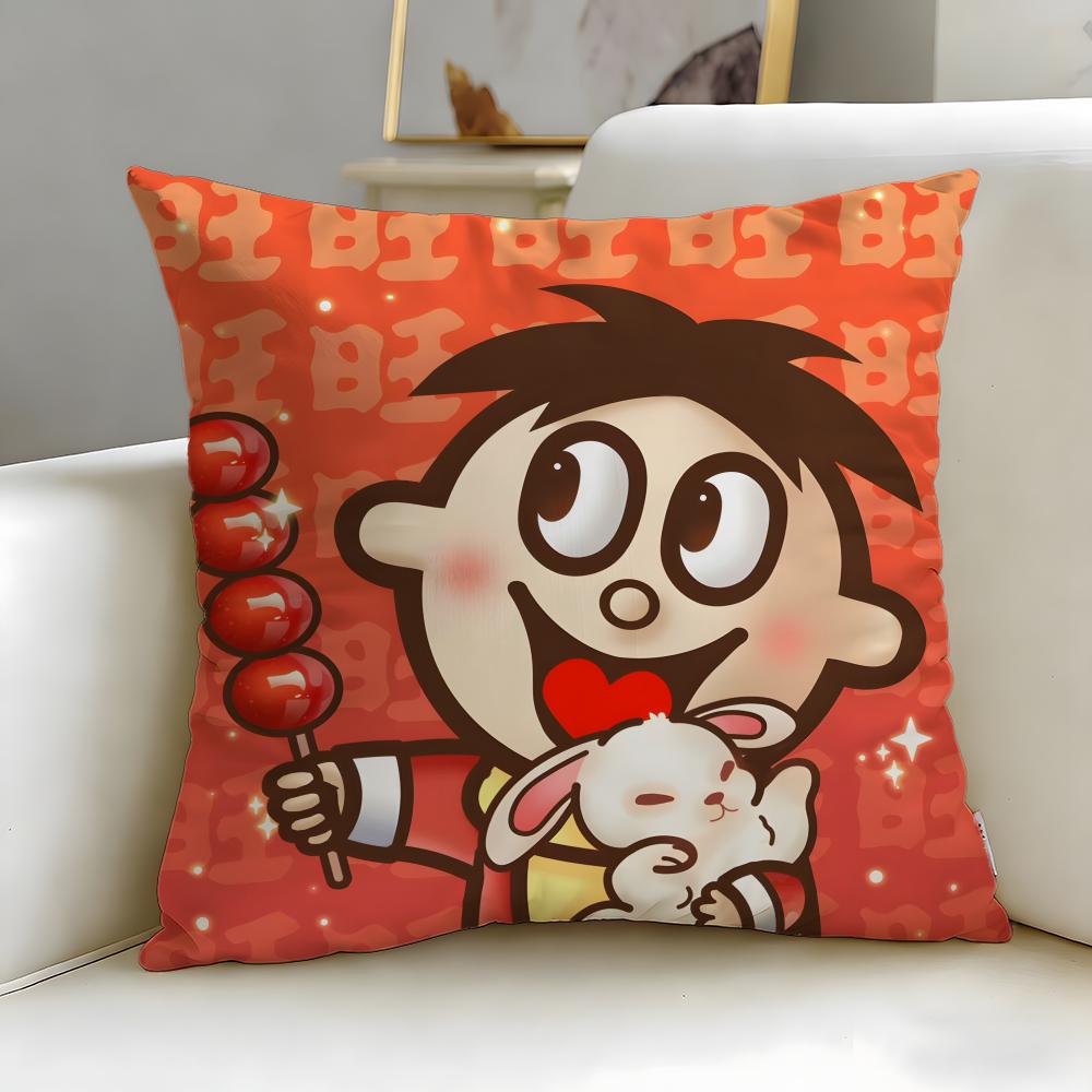 popular snack brand Wangzai Cushion Cover Soft EasyWash Pillow Case Versatile for Couch Bed Travel and Office
