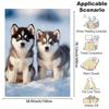 Design pattern of a husky puppy Flannel printed blanket suitable for all seasons suitable for living room office sofa and travel