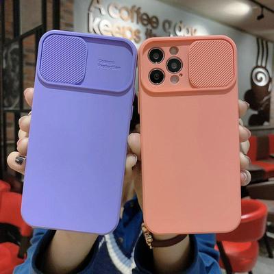 Раздвижной чехол с выдвижным окном для iPhone Samsung Xiaomi Redmi Мягкий силиконовый защитный чехол для объектива камеры