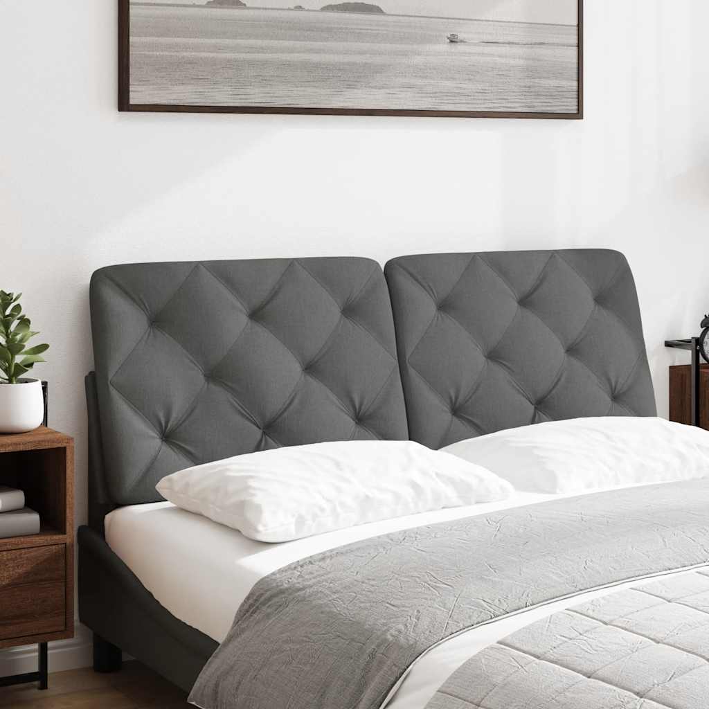 Headboard Cushion Dark Gray 140 cm Fabric