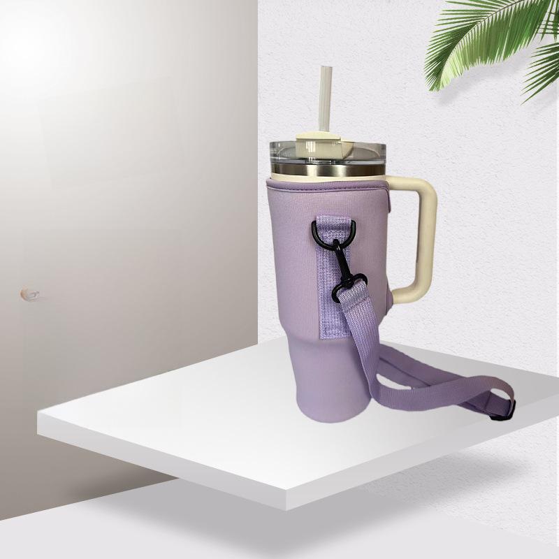 Cross-border hot sale 40oz handle car cup ice bully cup thermos cup set beer cup set diagonal cross cup with diving material Light purple