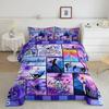 Gymnastics Dance Lovers Duvet Cover King,Watercolor Butterfly Star Sky Bedding Set 3pcs,Silhouette Rainbow Graffiti Quilt Cover