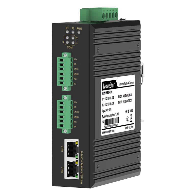 MoweStar 4-Port Industrial Serial to Ethernet Server