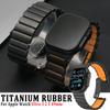 Мужской титановый ремешок с резиновой вставкой для Apple Watch Ultra 3 49 мм Серии 11 10 46 мм Роскошный наручный ремешок для Iwatch 9 8 7 45 мм 6 5 4 SE 3 44 мм