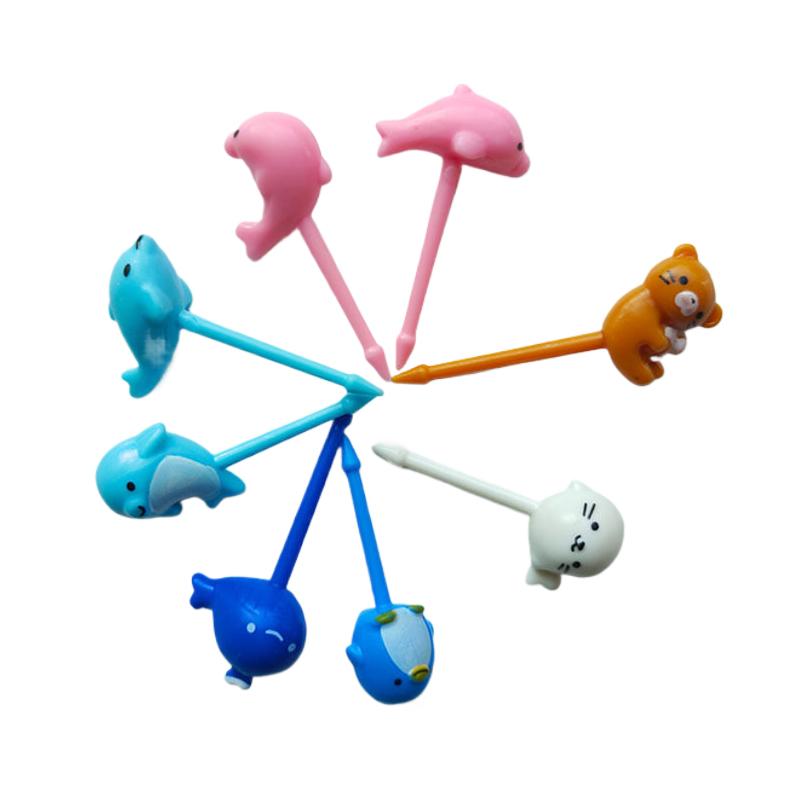 8 шт., животные, пингвин, дельфин, фруктовая вилка, мини-мультфильм, детская закуска, торт, десерт, зубочистка, бенто, обеды, аксессуары, декор для вечеринки