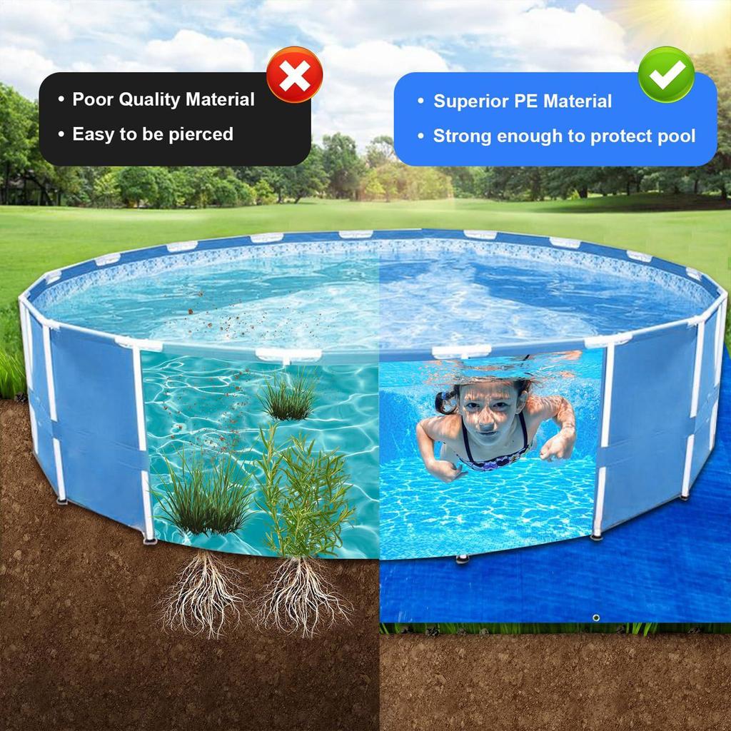 Подстилка для бассейна Брезент для бассейна Водонепроницаемый Чехол от дождя и пыли Подложка под дно бассейна Подложка Коврик для бассейна Сверхпрочный Двусторонний Линия