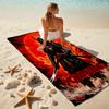 1PC Custom Name Samurai Moon Warrior Beach Towel Highly Absorbent And Sand-Resistant Towel for Swimming, Pool, Yoga, And Travel Lightweight