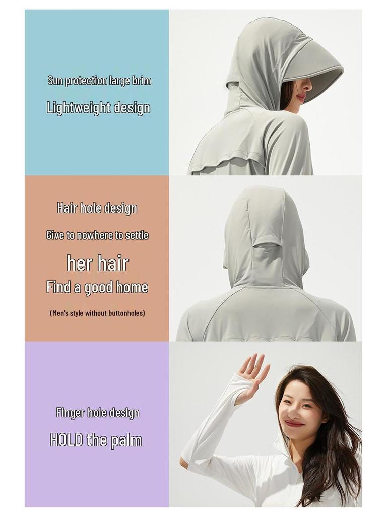 Унисекс куртка с защитой от солнца UPF50+ из ледяного шелка - Дышащая, с защитой от УФ-лучей, Тонкая экипировка для велоспорта