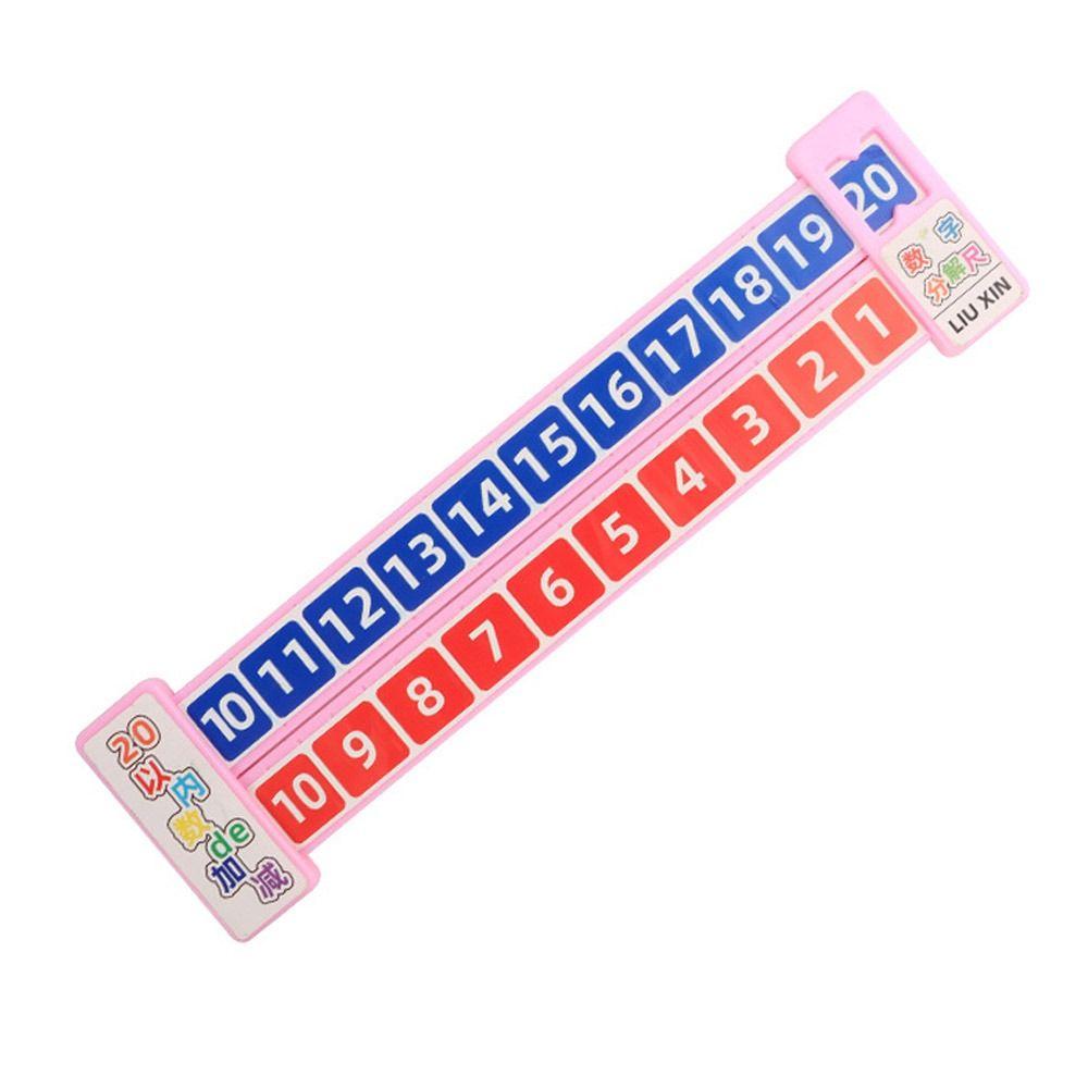Розовая/синяя математическая линейка для разложения. Пластиковая линейка для сложения. Линейка для вычитания. Школьные принадлежности.