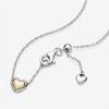 100% Real 925 Sterling Silver Gold Love Heart-shaped ChainNecklace Birthday Gifts for Ladies Fashion DIY Jewelry for Boutique