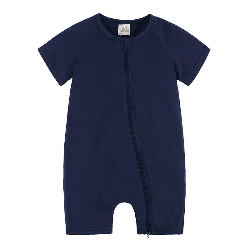 1Pieces Solid Color Breathbale Newborn Jumpsuit Summer Short Sleeve Cotton Baby Boy Girl Romper