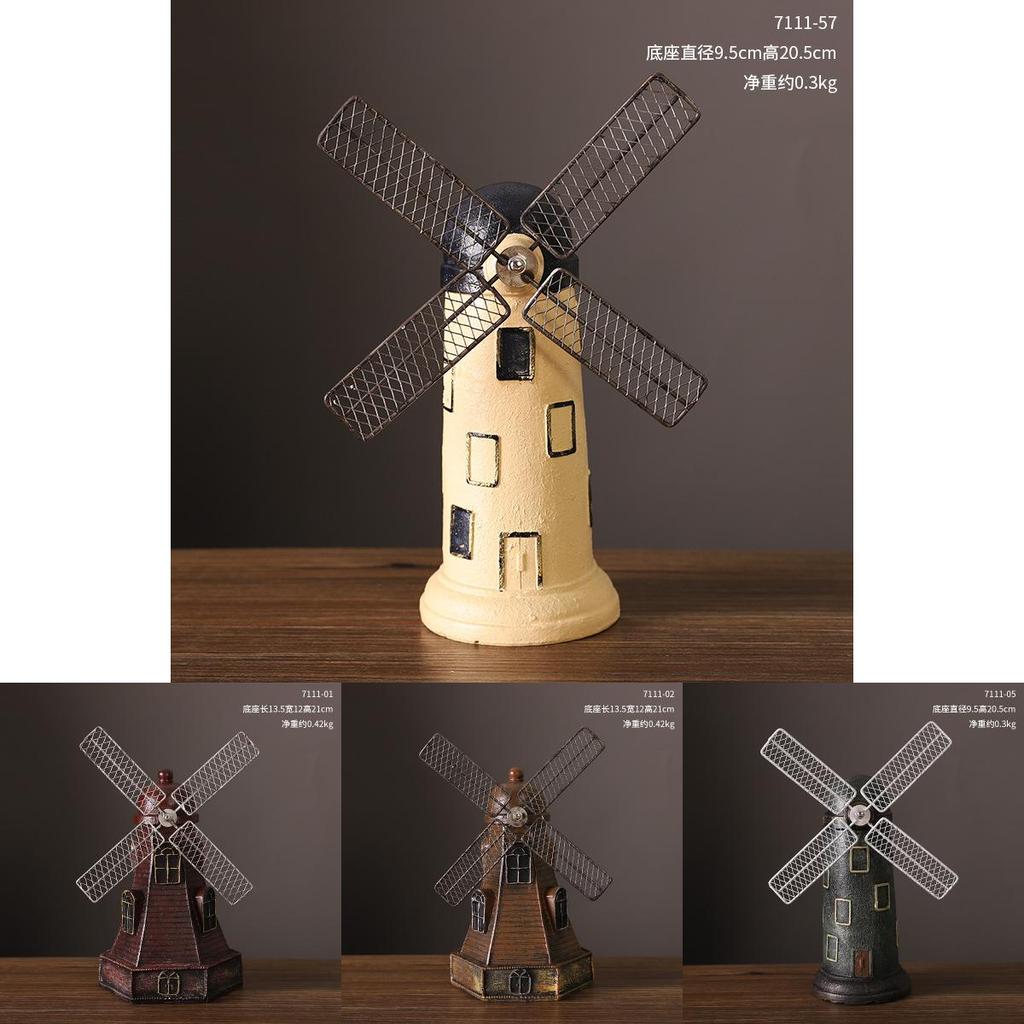 Modern Minimalist Dutch Windmill Resin Ornament For Home Office Shelf Decor