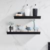 30-50cm Wall-mounted Bathroom Shower Shelf Black/White Wash Gargle Storage Rack Holder Toilet Organize Aluminum Bathroom Shelves