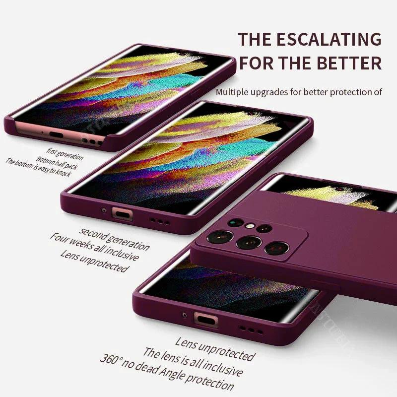 Роскошный жидкий силиконовый чехол для Samsung Galaxy S25 S24 S23 S22 S21 S20 Ultra Plus FE A54 A53 A52 A73 5G 4G противоударный мягкий чехол