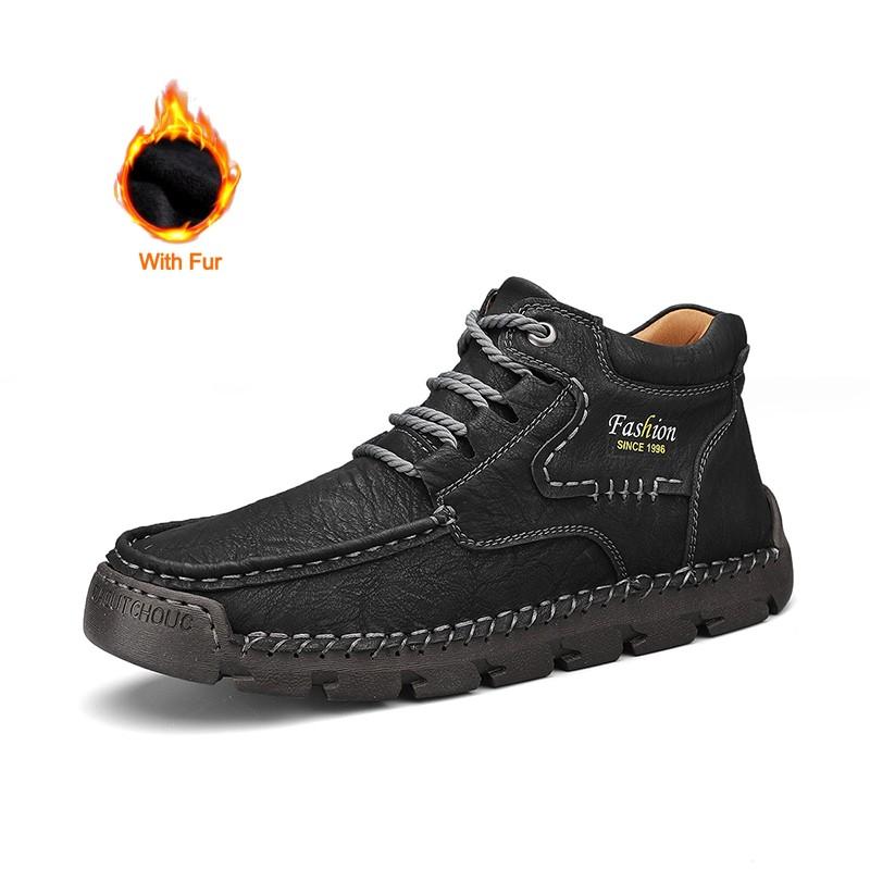 Мужские кожаные походные ботинки, новые рабочие ботинки для активного отдыха, модная дышащая мужская повседневная обувь на шнуровке, ретро-кроссовки для мужчин высокого качества