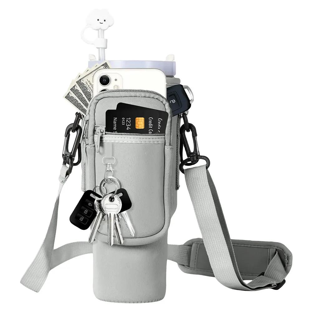 Чехол для бутылки с водой на 40 унций с регулируемыми ремнями, многофункциональный держатель для бутылки с водой, сумка для переноски бутылок для кубка Стэнли