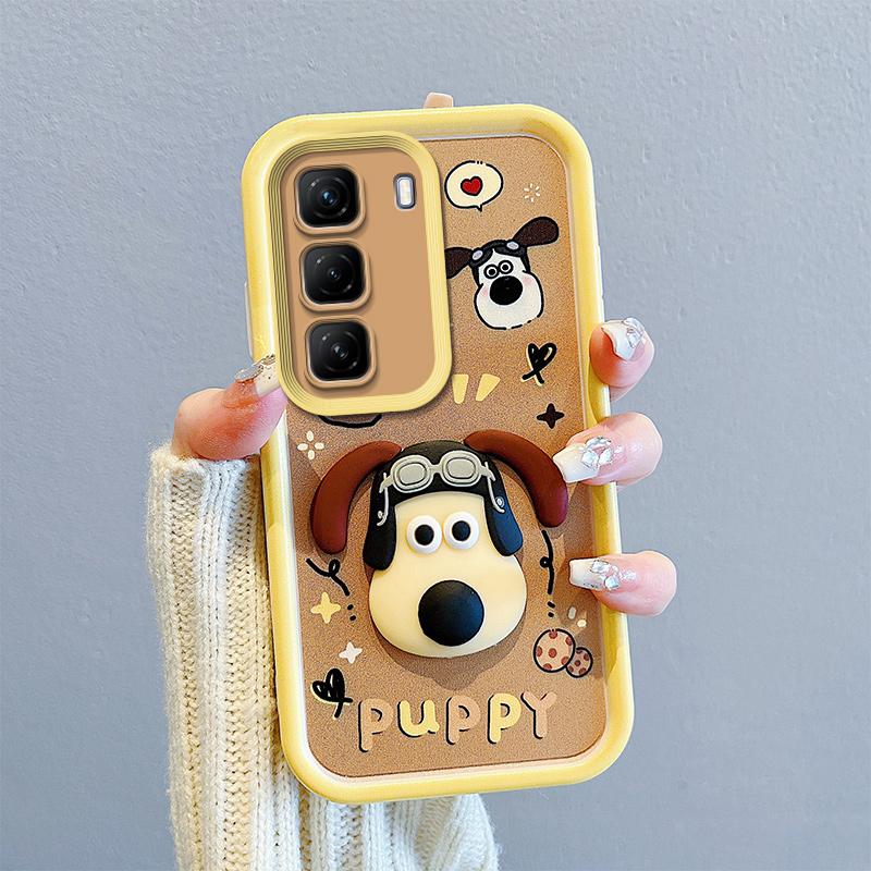 KEYSION Противоударный чехол для Infinix Hot 50 4G 5G со шнурком, силиконовый милый 3D чехол для телефона с мультяшной куклой для Infinix Hot 50 Pro 4G