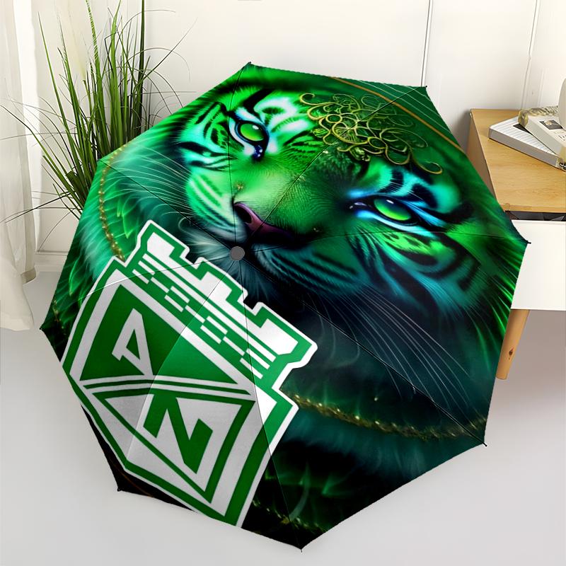 Atletico Nacional Fashionable Automatic Opening/Closing Folding Umbrella. Portable and Foldable, Ideal for Gift, Travel, and Daily Use.
