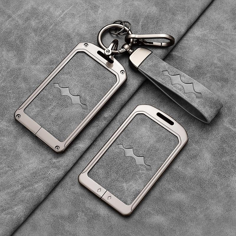 For BYD Formula Leopard 5 8 3 Ti3 Car Key Case Zinc Alloy Leather Key Shell Fob Cover Protection Keychain Holder Car Accessories