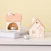 Painted Ceramic House Candle Holders Tabletop Christmas Or Everyday Home Decor Warm Glow Detailed Ornament(Without Candle)