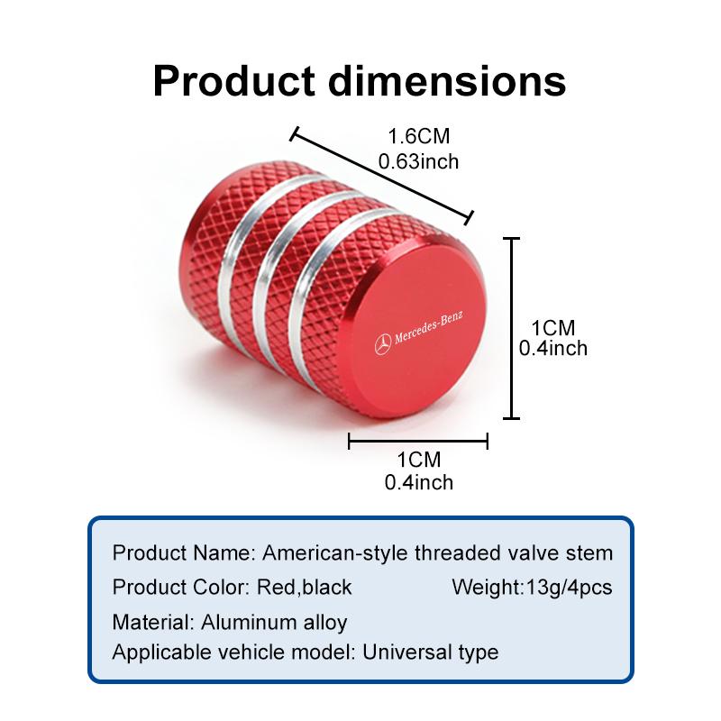 TWEK4 Car Wheel Caps Valve Stem Cap Tire Covers Aluminum Air Valve Tire Accessories For Benz AMG CLA CLS C180 C200 W204 W205 Exclusive