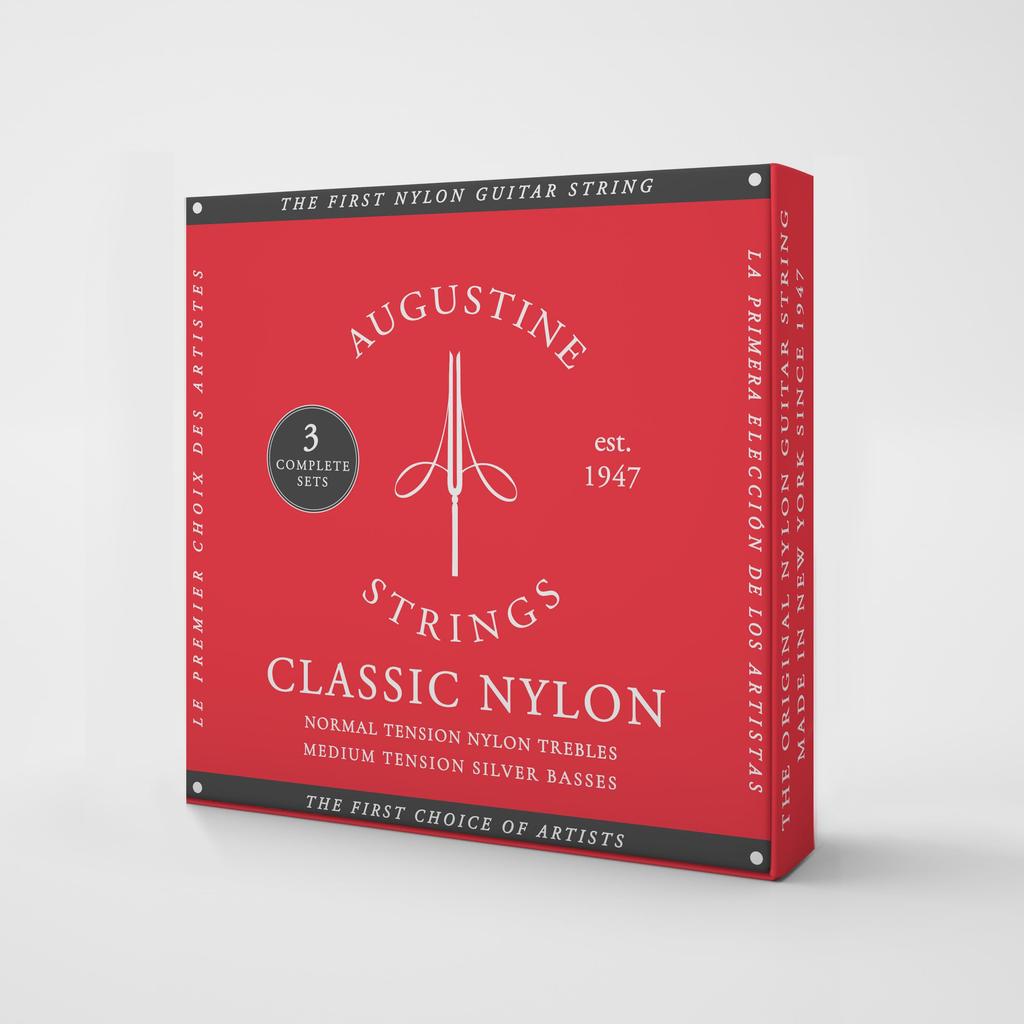 AUGUSTINE Classical Guitar Strings Box Red Set 3-Pack