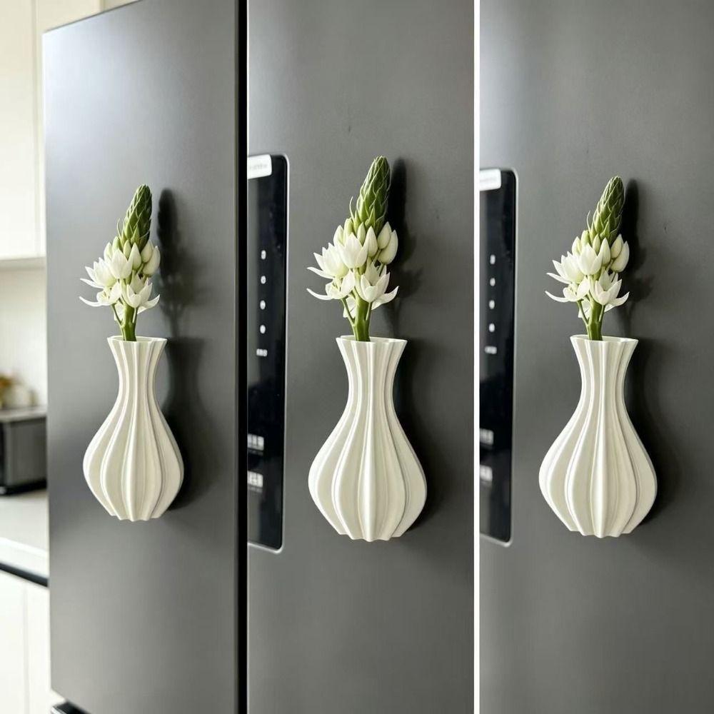 3D Printing Mini Vase Magnets DIY Vase Fridge Stickers Refrigerator Magnets Vase Gift