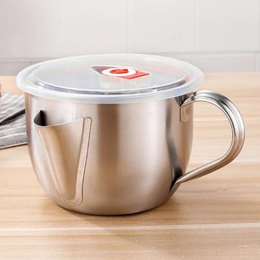 1000 мл Нержавеющая сталь Фильтр для масла Супница Кухонная Масленка Фильтр Фильтр Сито Чаша Большая емкость для хранения Кувшин Кухонные принадлежности