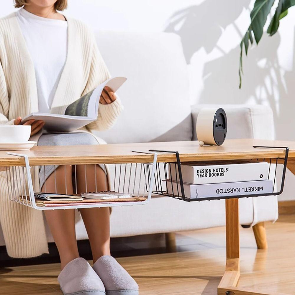 1 шт. Подвесная сетчатая корзина для хранения под столом, шкафчика, органайзер для стола, гардероба