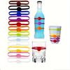 12pcs Silicone Wine Glass Markers, Reusable Beverage Identification Rings for Home Bar and Party Use