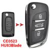 3 Button Modified Car Remote Key Shell Case Fob For Citroen C2 C3 C4 For Peugeot 308 207 307 3008 807 Expert Partner HU83 Blade