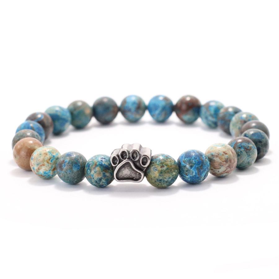 Браслет из натуральных цветных императорских бусин для мужчин из титановой стали с бусинами в виде собачьей лапы для женщин, простой браслет для йоги, ювелирные изделия для мужчин