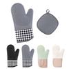 Удобный набор: Жаростойкие прихватки, прихватки для кастрюль, силиконовые кухонные перчатки и подставки (Серый)