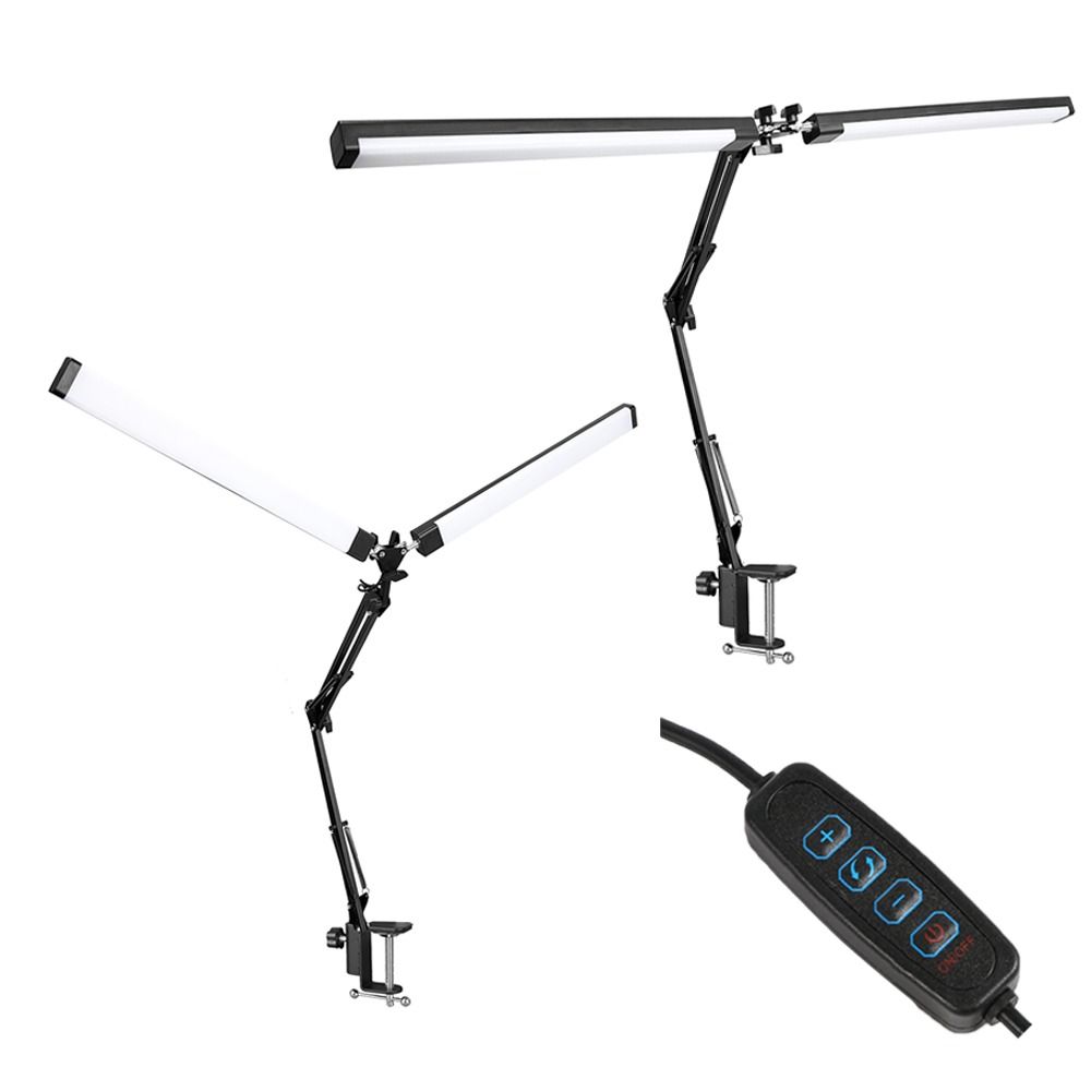 Dimmable LED Table Lamp Rocker Arm Folding Desk Light Adjustable Reading Light  Study