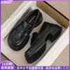 Platform Shoes Women's Autumn and Winter New Round Head Small Leather Shoes One Pedal Retro College Single Shoes Women