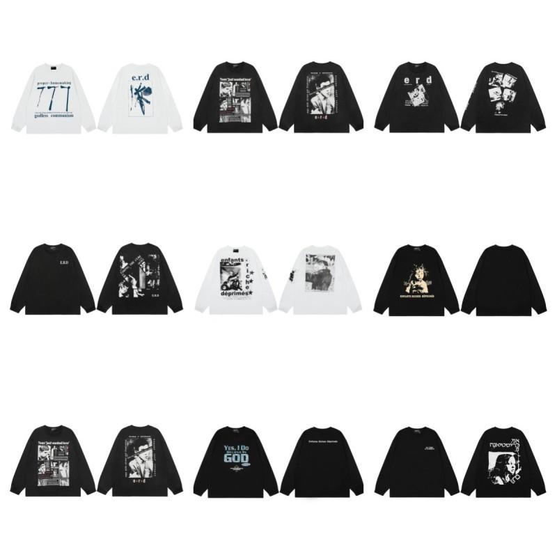 Long Sleeve T-Shirt Teen Boys Vintage Letter Print Relaxed Fit Streetwear Style 2025