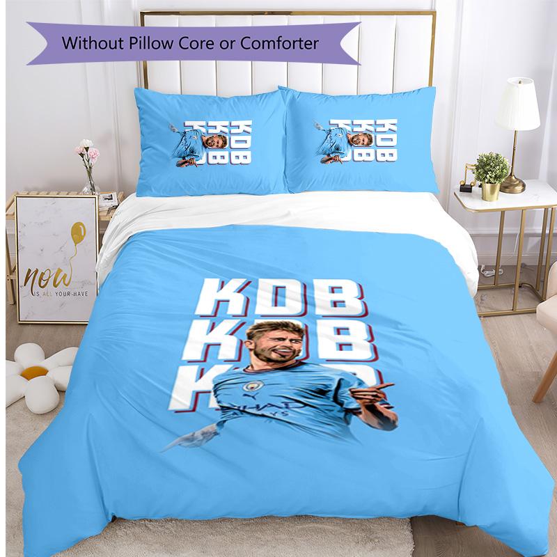 Kevin De Bruyne Pattern Printed 3PCS Bedding Set Soft Skin-Friendly Washable Duvet Cover & Pillowcases Set All Season Bedroom