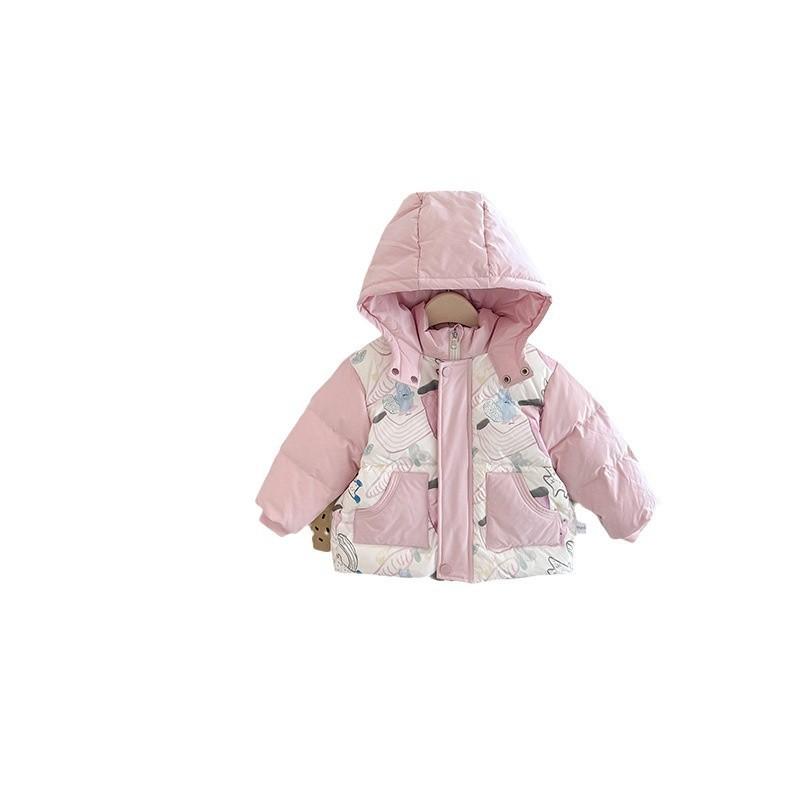 Зимняя пуховая куртка для девочек 1-3 лет, толстая, теплая, с капюшоном, верхняя одежда для малышей, наполнитель 90 г, 86-90% белого утиного пуха