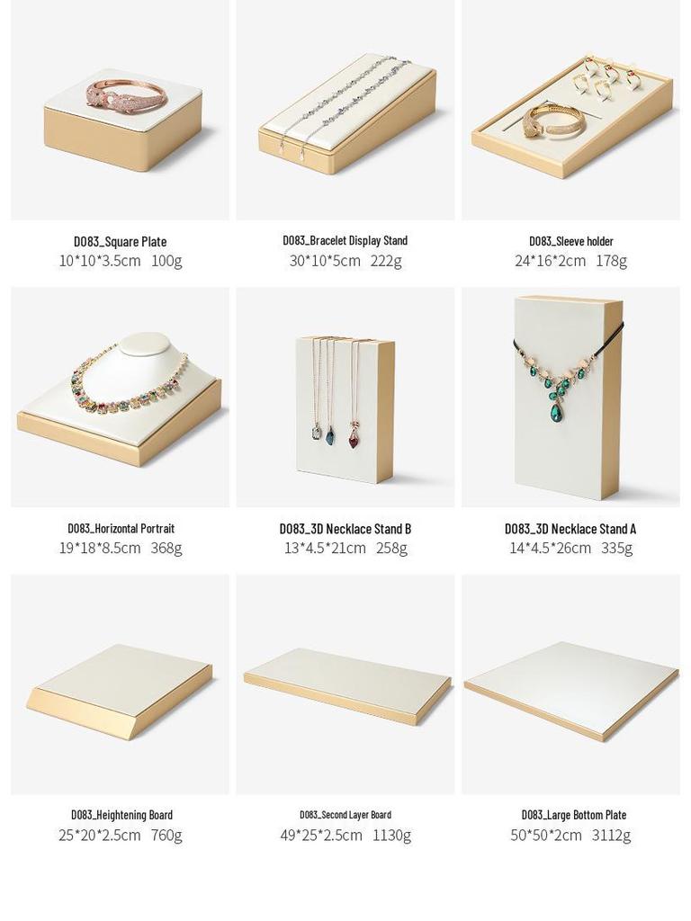 Бежевая подставка для демонстрации ювелирных изделий из жадеита из ПУ кожи для колец и подвесок
